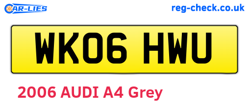 WK06HWU are the vehicle registration plates.