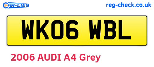 WK06WBL are the vehicle registration plates.