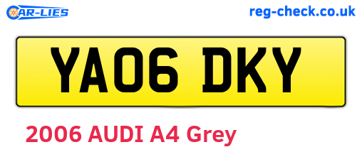 YA06DKY are the vehicle registration plates.