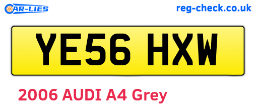 YE56HXW are the vehicle registration plates.