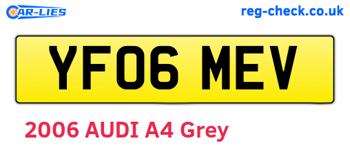 YF06MEV are the vehicle registration plates.