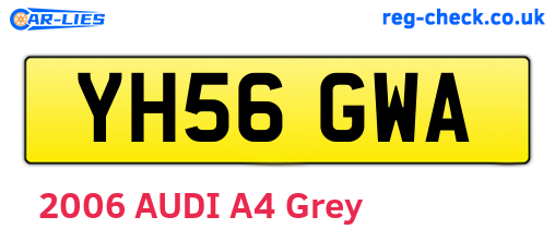 YH56GWA are the vehicle registration plates.