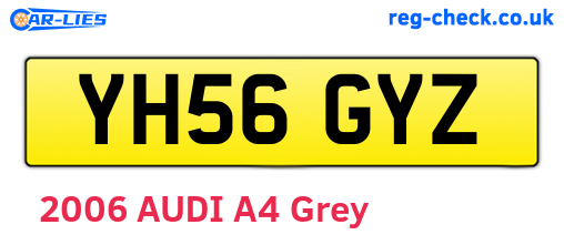 YH56GYZ are the vehicle registration plates.