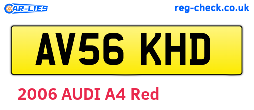 AV56KHD are the vehicle registration plates.