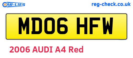 MD06HFW are the vehicle registration plates.