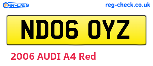 ND06OYZ are the vehicle registration plates.