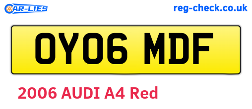 OY06MDF are the vehicle registration plates.
