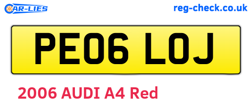 PE06LOJ are the vehicle registration plates.