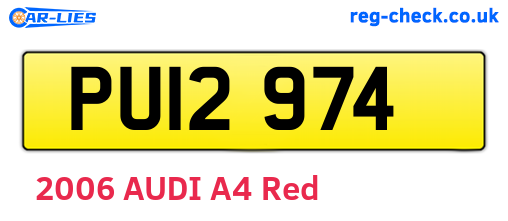 PUI2974 are the vehicle registration plates.