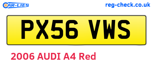 PX56VWS are the vehicle registration plates.