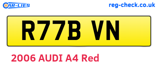 R77BVN are the vehicle registration plates.