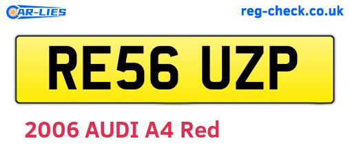 RE56UZP are the vehicle registration plates.