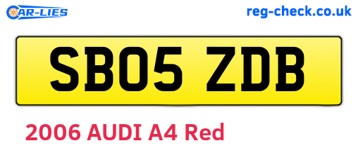 SB05ZDB are the vehicle registration plates.