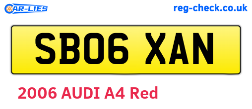 SB06XAN are the vehicle registration plates.