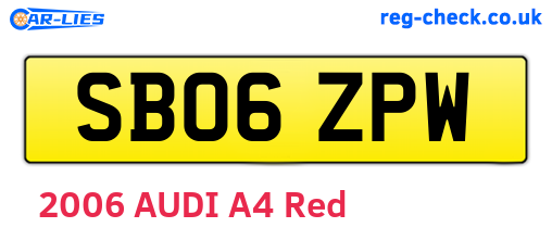 SB06ZPW are the vehicle registration plates.