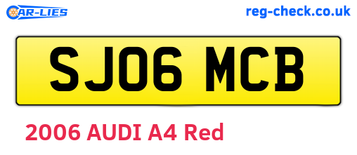 SJ06MCB are the vehicle registration plates.