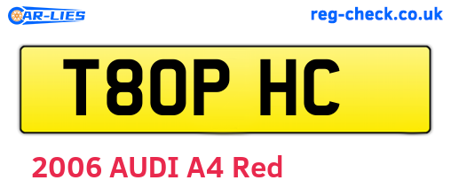 T80PHC are the vehicle registration plates.