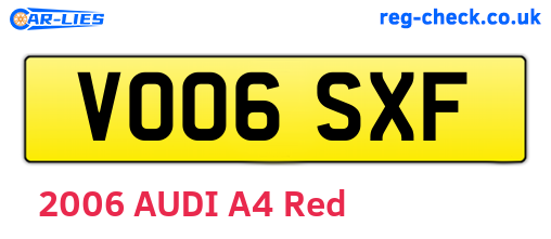 VO06SXF are the vehicle registration plates.