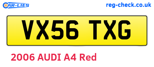 VX56TXG are the vehicle registration plates.