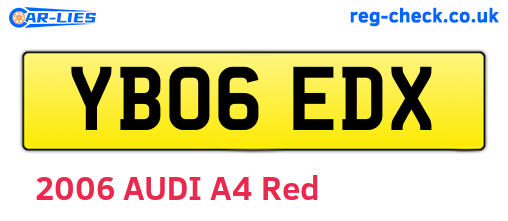 YB06EDX are the vehicle registration plates.