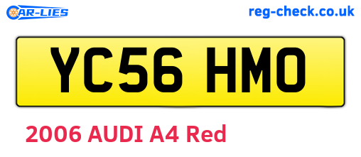 YC56HMO are the vehicle registration plates.