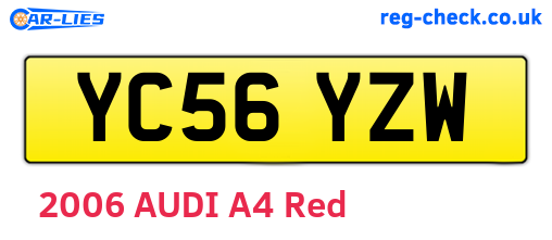 YC56YZW are the vehicle registration plates.