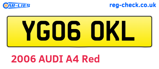 YG06OKL are the vehicle registration plates.