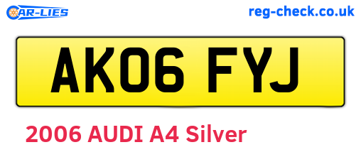 AK06FYJ are the vehicle registration plates.