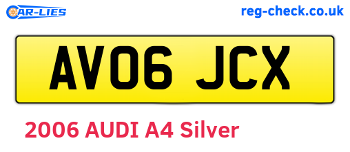 AV06JCX are the vehicle registration plates.