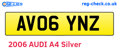 AV06YNZ are the vehicle registration plates.