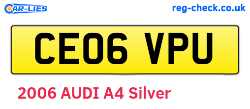 CE06VPU are the vehicle registration plates.