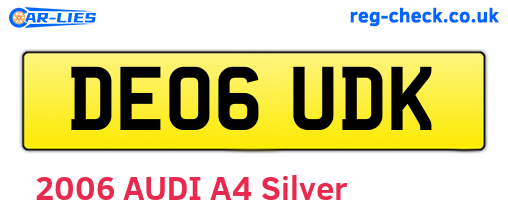 DE06UDK are the vehicle registration plates.