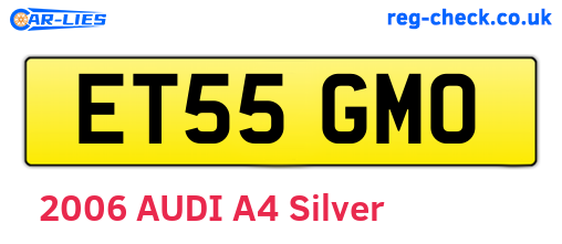 ET55GMO are the vehicle registration plates.