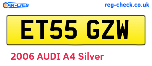 ET55GZW are the vehicle registration plates.