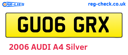 GU06GRX are the vehicle registration plates.