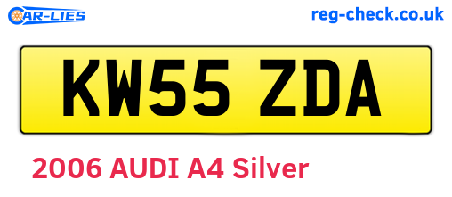 KW55ZDA are the vehicle registration plates.