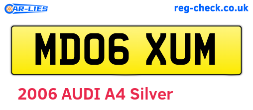 MD06XUM are the vehicle registration plates.