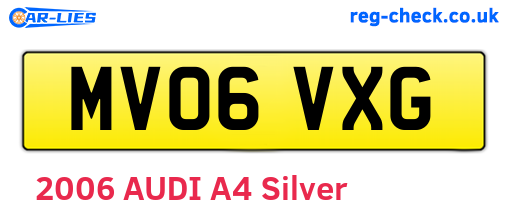 MV06VXG are the vehicle registration plates.
