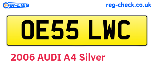 OE55LWC are the vehicle registration plates.
