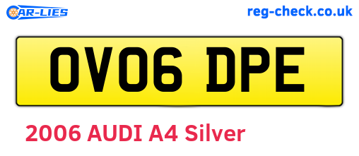 OV06DPE are the vehicle registration plates.