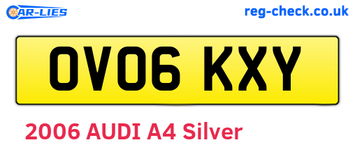 OV06KXY are the vehicle registration plates.