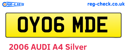 OY06MDE are the vehicle registration plates.
