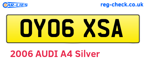 OY06XSA are the vehicle registration plates.