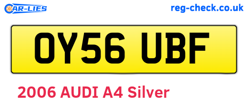OY56UBF are the vehicle registration plates.