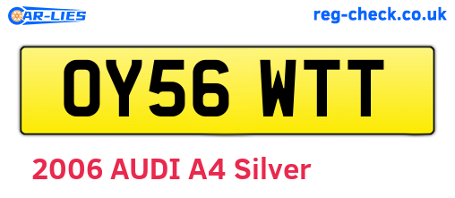 OY56WTT are the vehicle registration plates.