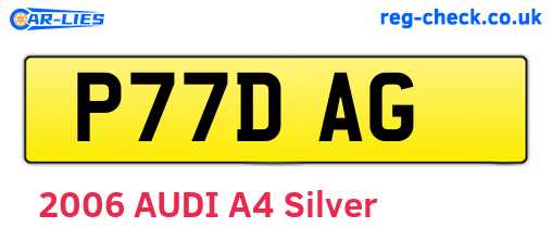 P77DAG are the vehicle registration plates.