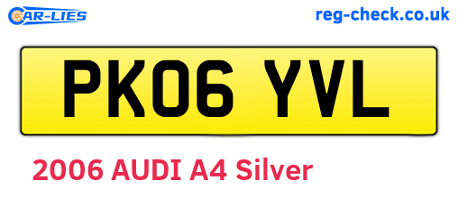 PK06YVL are the vehicle registration plates.