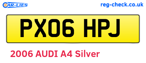 PX06HPJ are the vehicle registration plates.