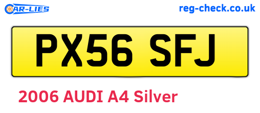PX56SFJ are the vehicle registration plates.
