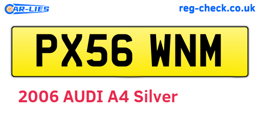 PX56WNM are the vehicle registration plates.